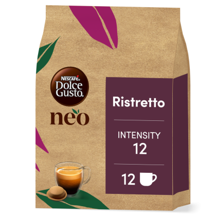 vista frontale del NEO ristretto con una capsula