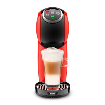 Vista frontale macchina da caffè GENIO S PLUS AUTOMATICA ROSSA DE'LONGHI Nescafé® Dolce Gusto® 