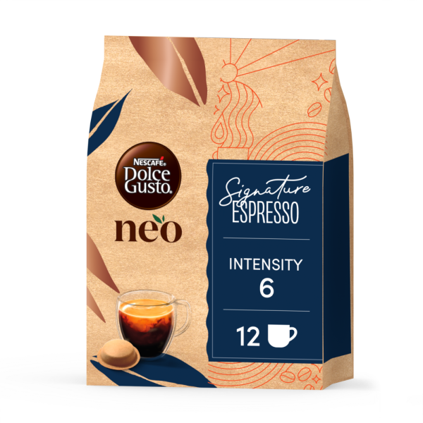 vista frontale del NEO signature espresso con una capsula