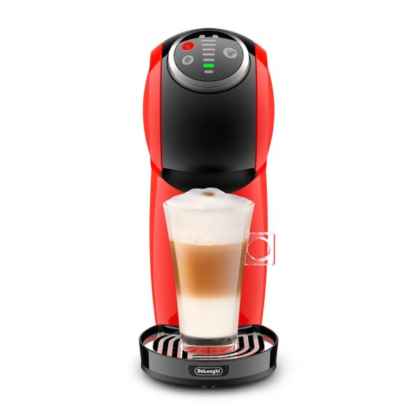 Vista frontale macchina da caffè GENIO S PLUS AUTOMATICA ROSSA DE'LONGHI Nescafé® Dolce Gusto® 