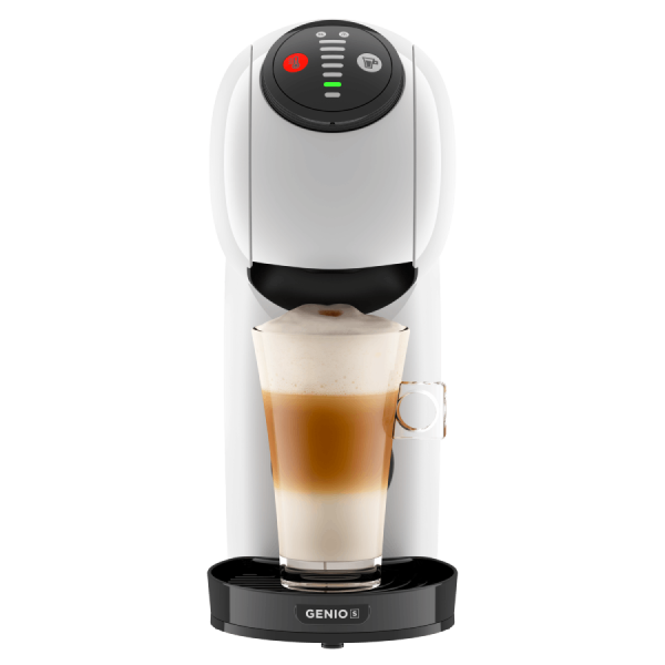 Vista frontale macchina da caffè Genio S Automatica Bianca De'Longhi Nescafé® Dolce Gusto® 