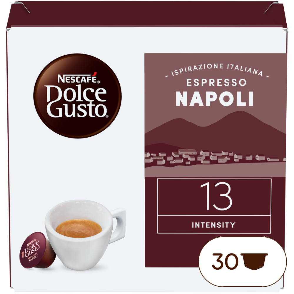 Confezione da X capsule Ispirazione Italiana Espresso Napoli Maxiformato Nescafé® Dolce Gusto® Confezione da X capsule Ispirazione Italiana Espresso Napoli Maxiformato Nescafé® Dolce Gusto®