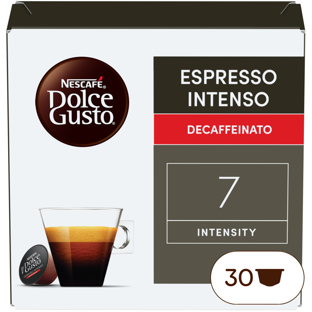 Confezione da X capsule Espresso Intenso Decaffeinato Maxiformato Nescafé® Dolce Gusto® Confezione da X capsule Espresso Intenso Decaffeinato Maxiformato Nescafé® Dolce Gusto®