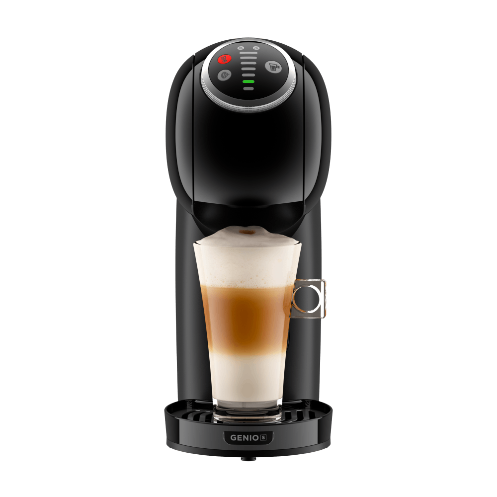 Vista frontale macchina da caffè GENIO S PLUS AUTOMATICA NERA DE'LONGHI Nescafé® Dolce Gusto® 