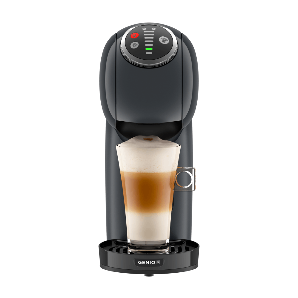 Vista frontale macchina da caffè Genio S Plus Automatica Cosmic Grey De'longhi Nescafé® Dolce Gusto®