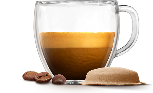 tazza di neo espresso barista accanto a una capsula a base carta tazza di neo espresso barista accanto a una capsula a base carta
