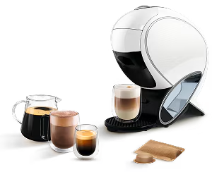 A white NEO Latte machine with different NEO drinks.
