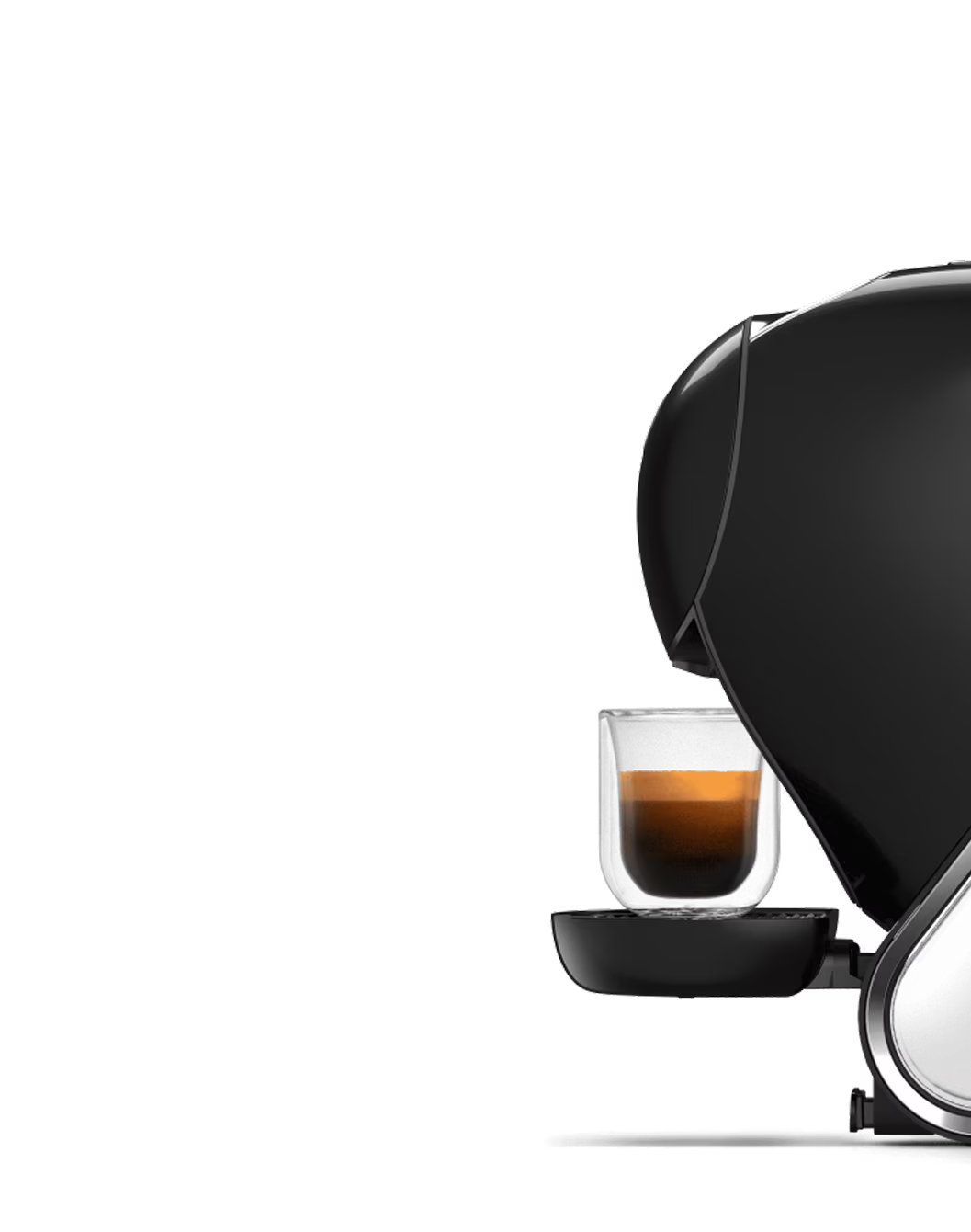 Un testa a testa tra una macchina da caffè NEO Latte bianca e una macchina NEO Caffè nera. Un dito alieno oscilla tra le due macchine.