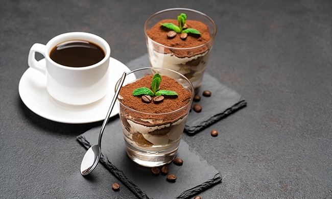 Caffè affogato in bicchiere