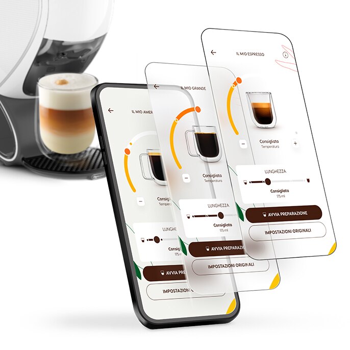 Personalizzazione delle bevande tramite l’app